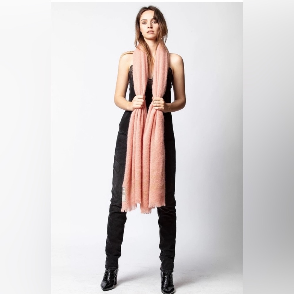 zadig & voltaire orley sparkling scarf large scarf in orange